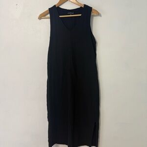 Nursing Queen Black Midi Dress side openings